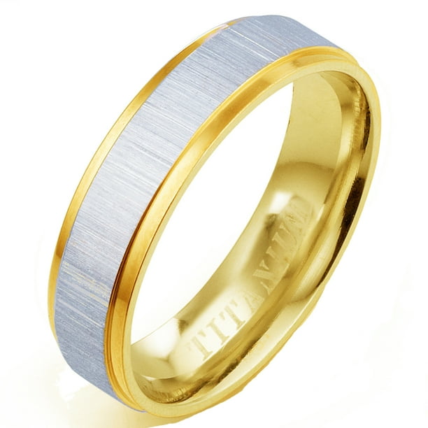 Width 6mm & 4mm Men Ring Size Gemini His & Her Dome Comfort Fit 18K Gold Filled Anniversary Wedding Titanium Rings Set 6 Women Ring Size 7 Width 6mm & 4mm Men Ring Size Gemini His & Her Dome Comfort Fit 18K Gold Filled Anniversary Wedding Titanium Rings Set 6 Women Ring Size 7